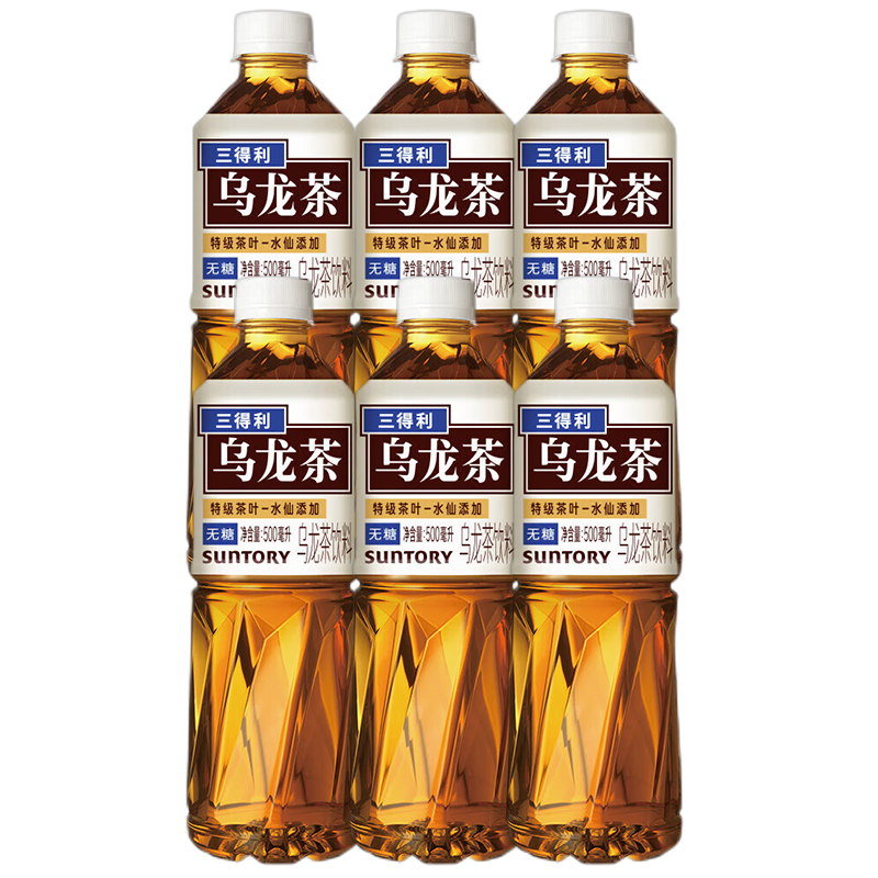 PLUS会员、首单礼金：三得利（Suntory） 无糖乌龙 500mL 6瓶 16.81元包邮