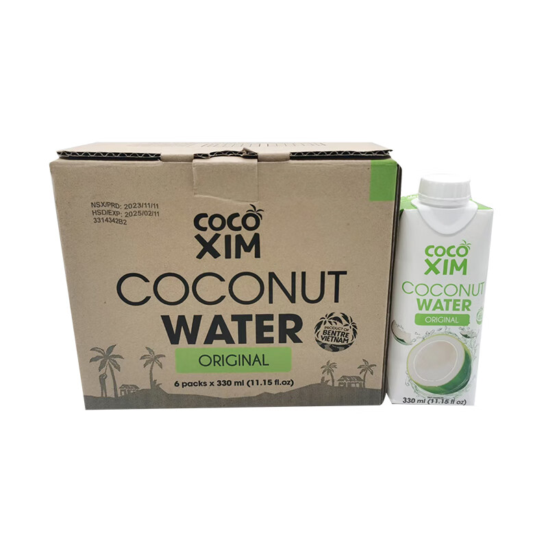 COCOXIM 椰子水原味330ml*6瓶 9.8元