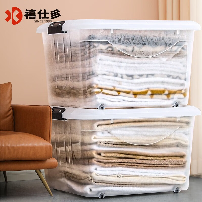 Citylong 禧天龙 透明收纳箱 30L 【44*33*27cm】3个装 59.9元包邮（需用券）