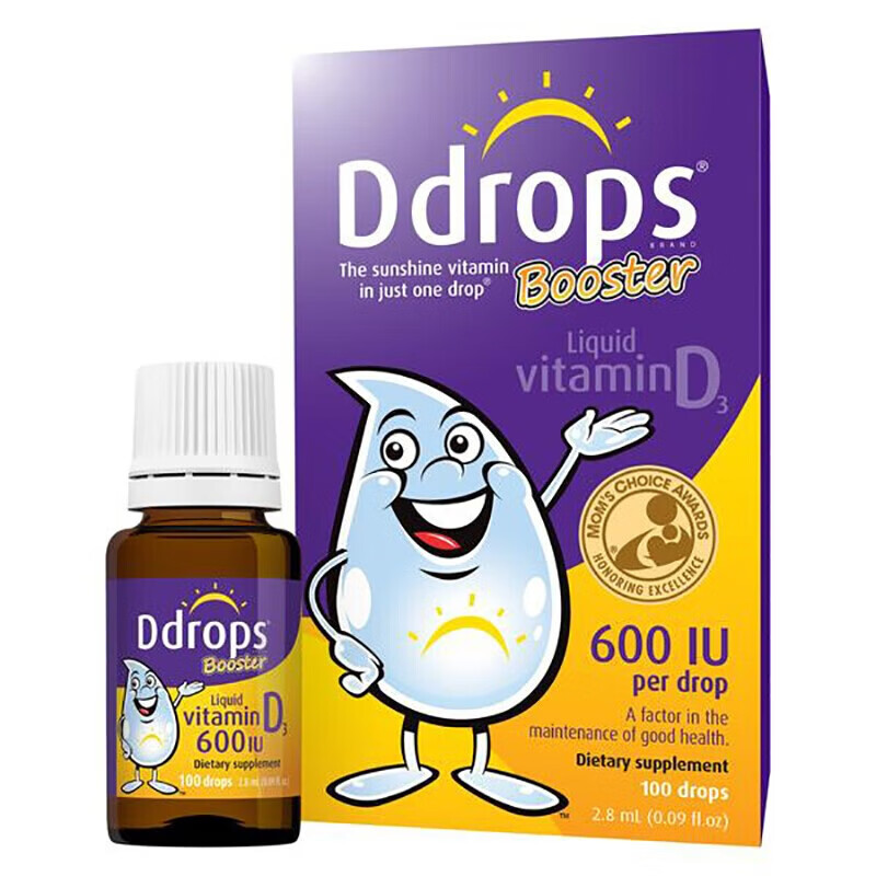 Ddrops 滴卓思d3滴剂宝宝维 VD3婴幼儿维生素 D600iu 2.8ml/100滴 76.92元（需买2件，