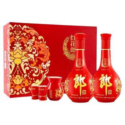 郎酒 红花郎十53度酱香型白酒 500ml*2瓶 礼盒装 453元