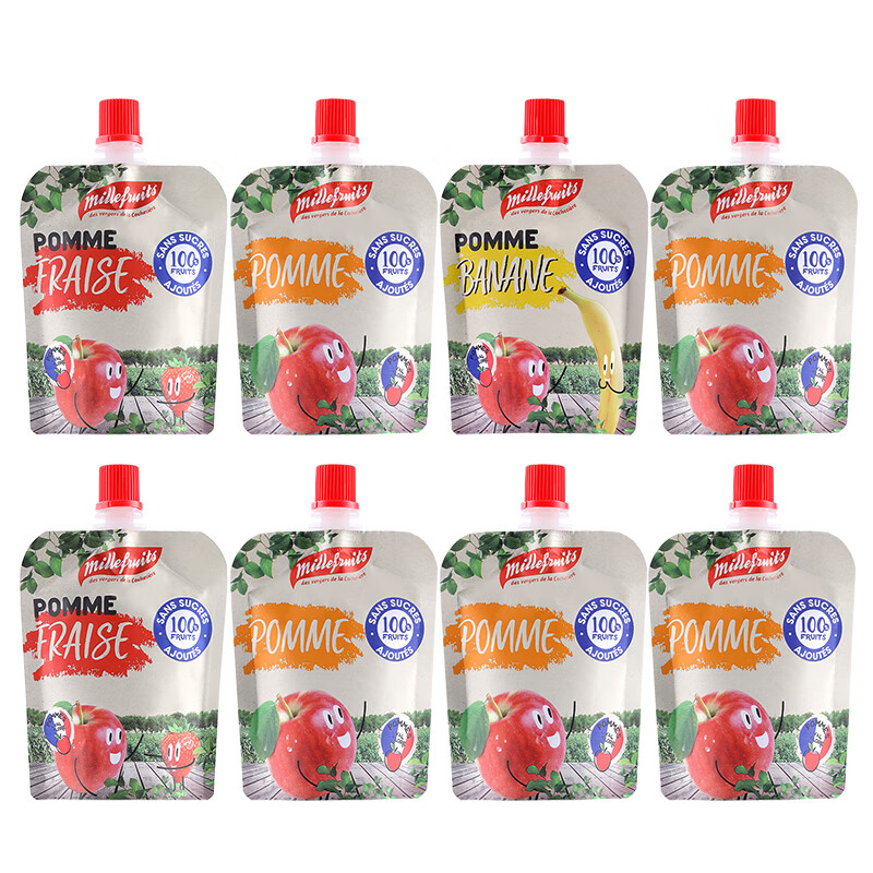 Millefruits 米莱菲 法国苹果果泥 10袋（临期） 19.9元（需用券）