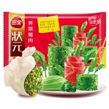 三全 状元水饺 荠菜猪肉味 1.2kg *6件