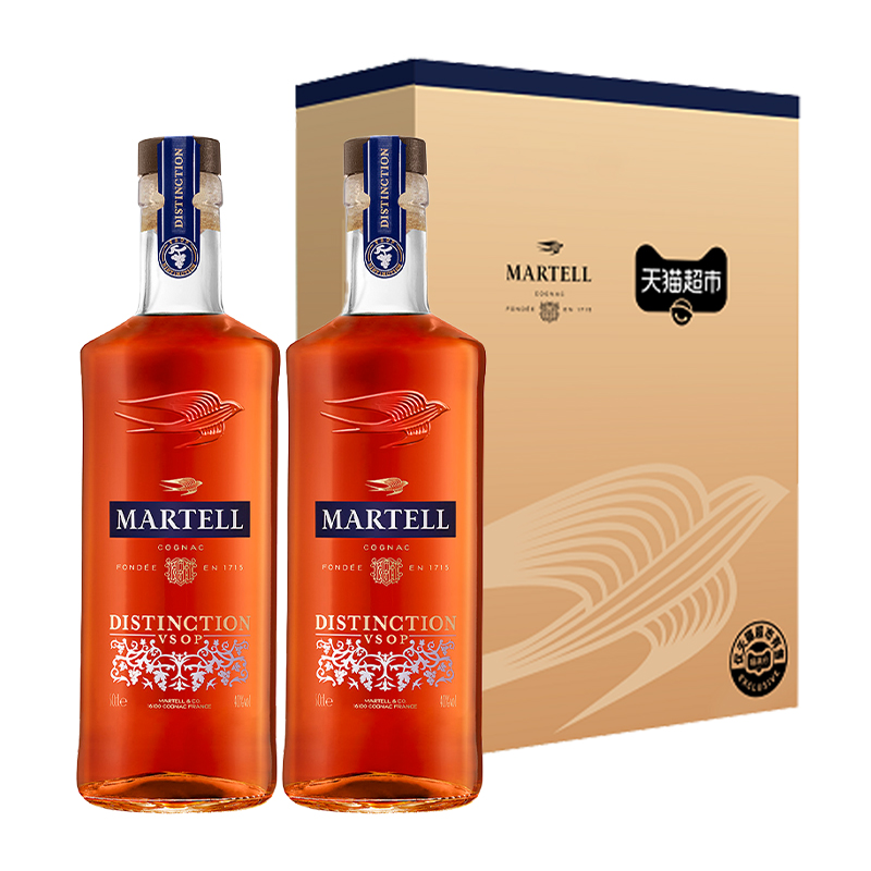 礼遇季、88VIP：MARTELL 马爹利 鼎盛白兰地干邑 vsop 500ml*2瓶 礼盒装 368.1元包邮