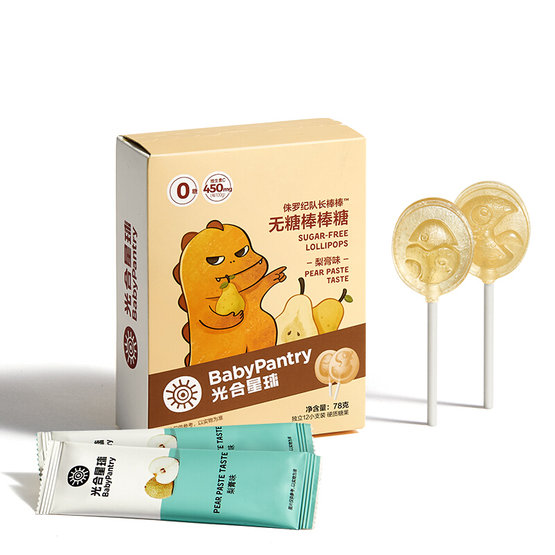 BabyPantry 光合星球 无糖棒棒糖 梨膏味 78g 28.33元（需买3件，需用券）