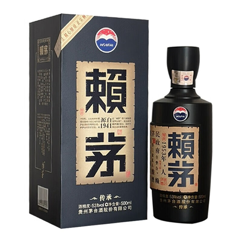 MOUTAI 茅台 赖茅 传承蓝 酱香型白酒53度 500mL*1瓶 359元（需用券）