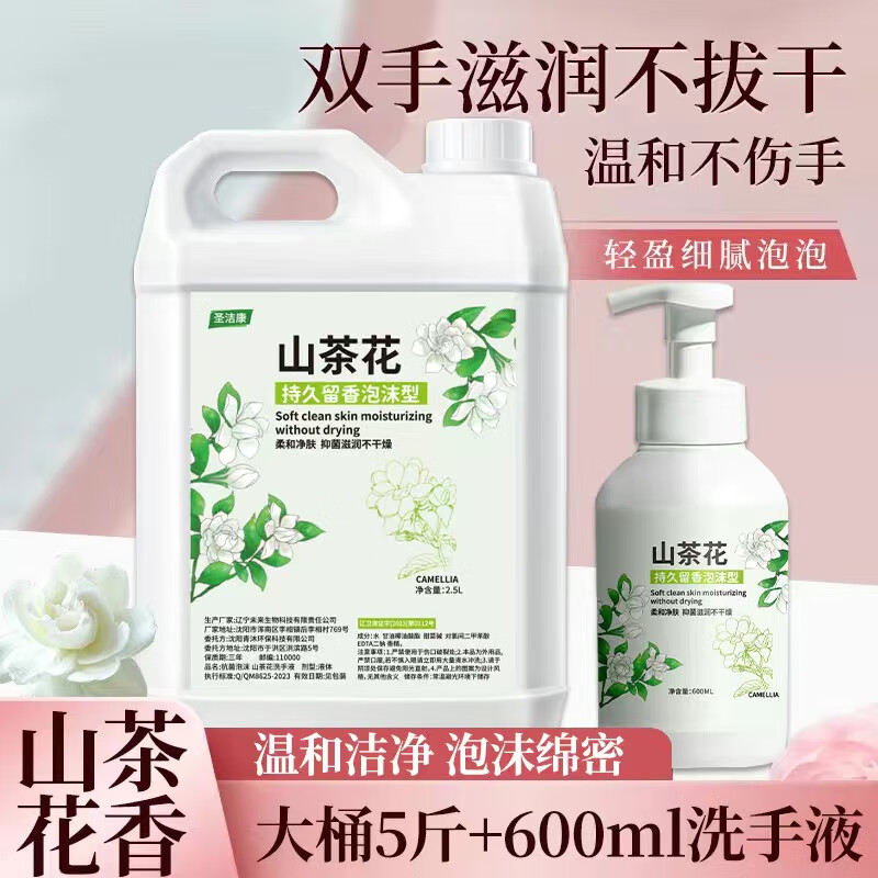 圣洁康 洗手液 2.5kg*1瓶+洗手液 600ml*1瓶 13.8元包邮（双重优惠）