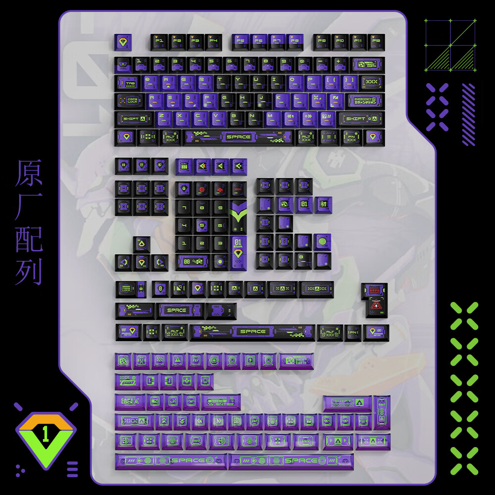 PIIFOX 补完计划主题键帽 原厂 PBT146颗+PC47颗 297.8元（需用券）