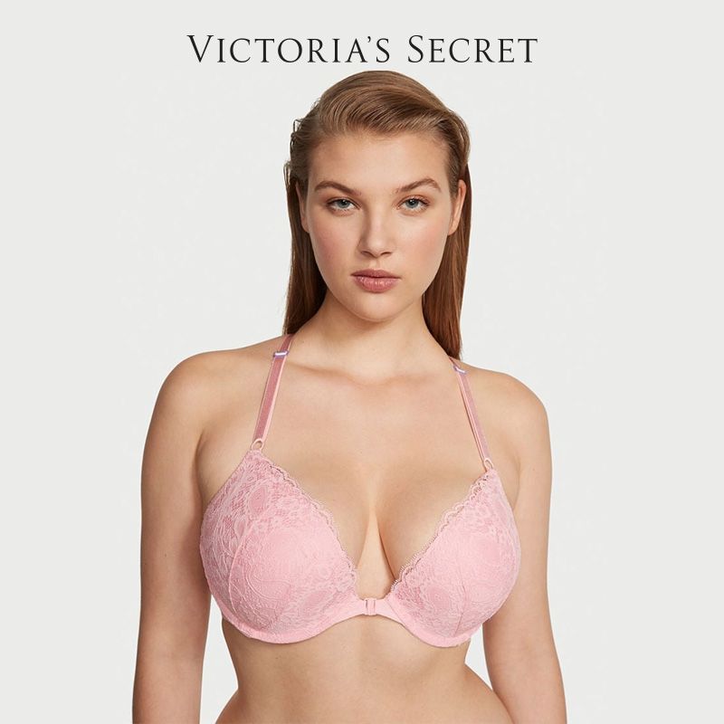 VICTORIA'S SECRET 维密 蕾丝3/4罩杯厚模杯上托聚拢文胸内衣 85.8元