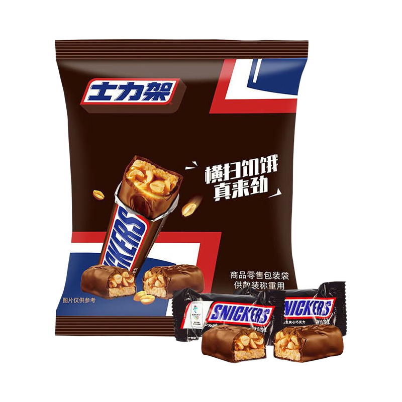 SNICKERS 士力架 花生夹心巧克力240g起休闲零食喜糖充饥糖果20g＊12条 7.9元（