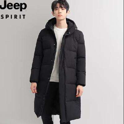 JEEP SPIRIT 白鸭绒外套男女冬季加厚过膝长款情侣外套白鸭绒 622 169元包邮