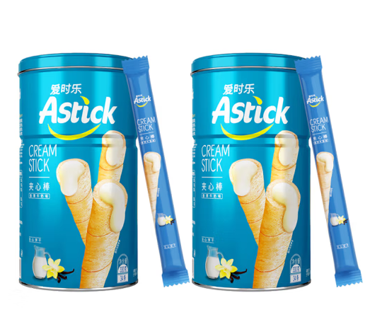 AStick 爱时乐 夹心棒注心饼干蛋卷330g罐 14.9元（需用券）