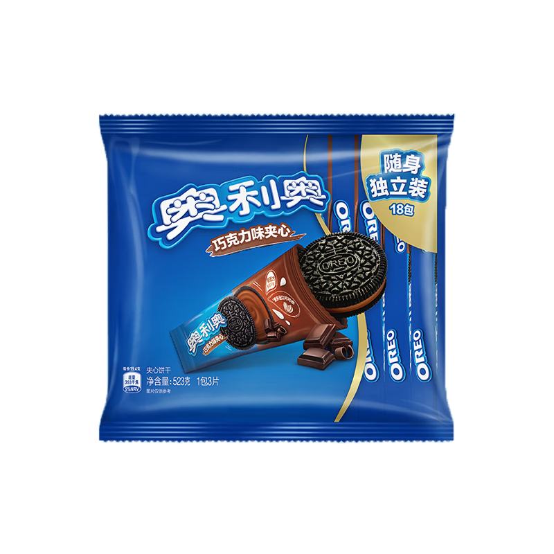 PLUS会员：奥利奥（Oreo）巧克力味夹心饼干 523g*4件 56.75元包邮（合14.19元/件