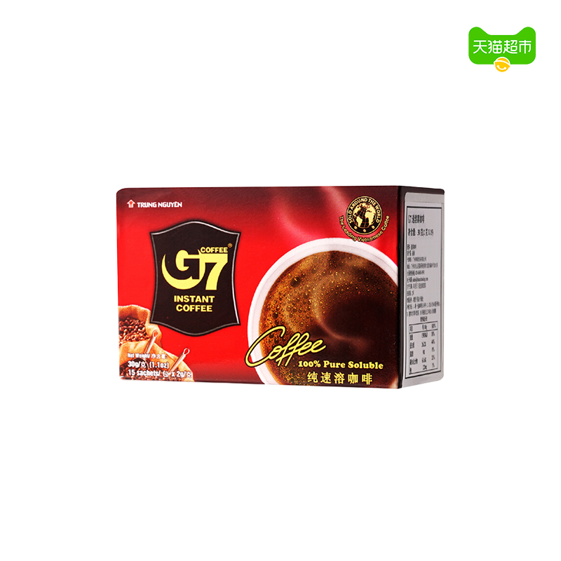 88VIP：G7 COFFEE 美式黑咖啡 30g*15杯 9.9元