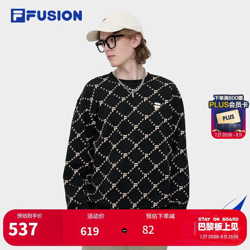 FILA FUSION 斐乐官方潮牌男女卫衣针织套头衫运动上衣2024秋季休闲 539元