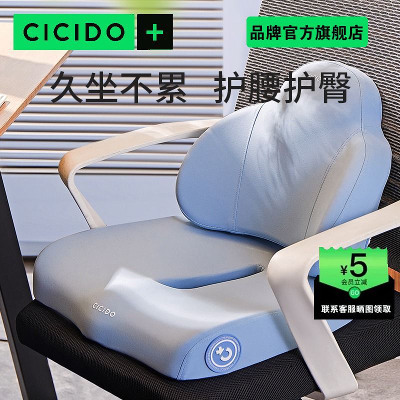 CICIDO 夕多 坐垫记忆棉办公室座凳子屁垫久坐护腰神器学生背靠夏季椅垫 107