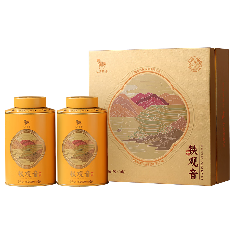 bamatea 八马茶业 特级铁观音清香型 乌龙茶安溪原产 千祥茶叶礼盒装 年货210g