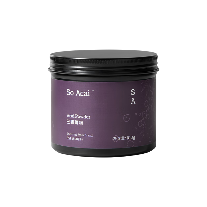 双11狂欢、plus：SO ACAI 纯巴西莓果粉 罐装100g 136.52元（需凑单）