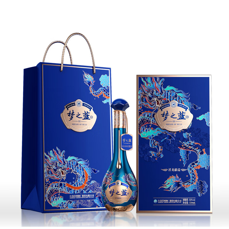 PLUS会员：YANGHE 洋河 梦之蓝 祥龙献瑞 2024龙年生肖 52度 浓香型白酒 550mL 单