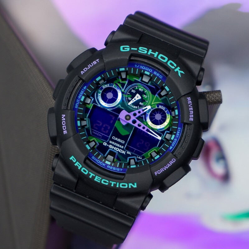 CASIO 卡西欧 海洋之心 G-SHOCK YOUTH系列 51.2毫米石英腕表 GA-100BL-1A赠送咖啡杯