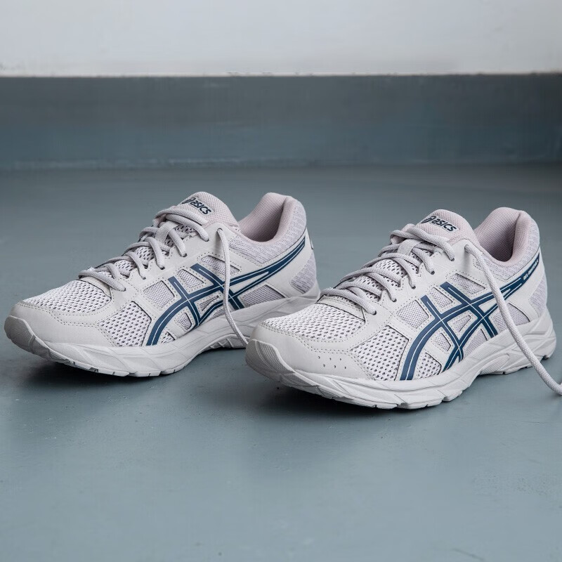 ASICS 亚瑟士 男鞋网面跑鞋缓震透气运动鞋轻量跑步鞋GEL-CONTEND 4 褐色/深蓝 42