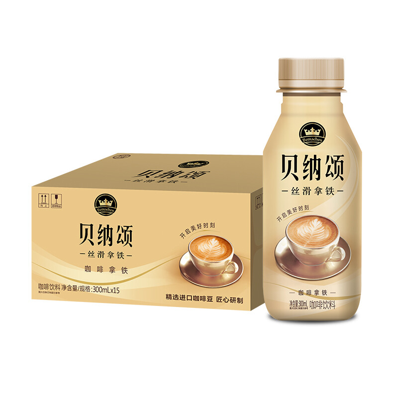 贝纳颂 康师傅 贝纳颂咖啡拿铁 300ml*15瓶 即饮咖啡饮料 35.41元（需用券）