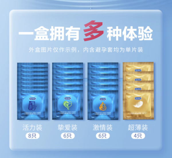 durex 杜蕾斯 情爱四合一 安全套 24只装