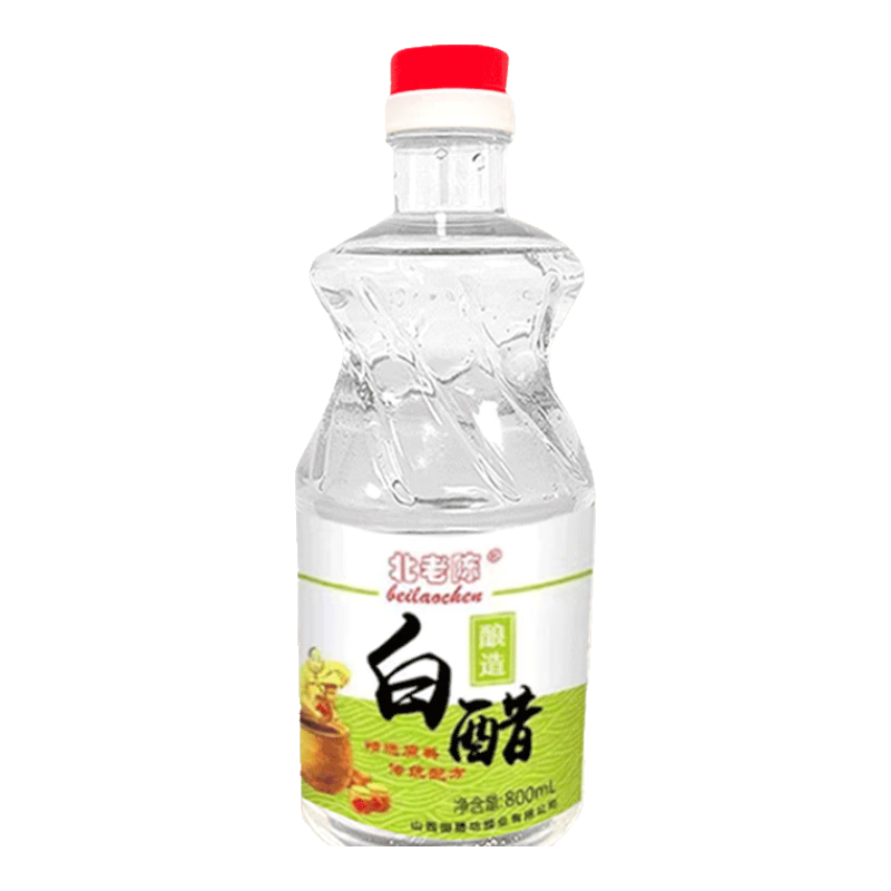 山西酿造白醋洗脸泡脚除垢去污食用凉拌醋 北老陈白醋800ml*1瓶【3.5度】 0.89