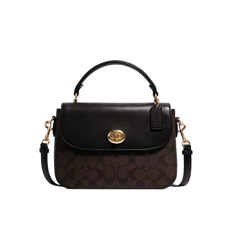 COACH 蔻驰 MARLIE系列 女士手提包 C1765IMAA8 深棕色 中号 ￥875.25