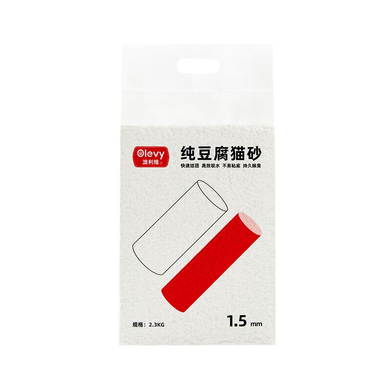 Olevy 澳利维 纯豆腐猫砂 1.5mm*2.3kg 14.8元包邮（需用券，可用签到红包）