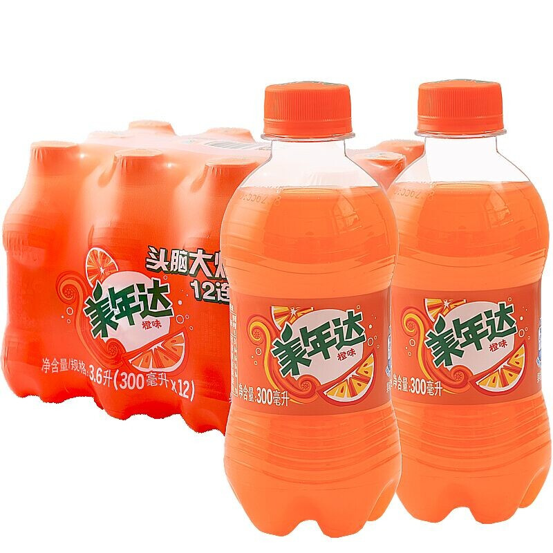 MIRINARA 美年达 Mirinda 美年达 橙味汽水 300ML*12瓶 9元（需用券）