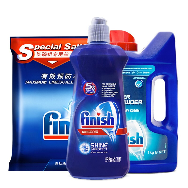 finish 亮碟 洗碗机专用清洁套装 1kg+2kg+500ml 90.25元（需用券）