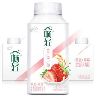 yili 伊利 畅轻 燕麦 草莓口味 250g*4 0添加明胶 低温酸奶酸牛奶风味