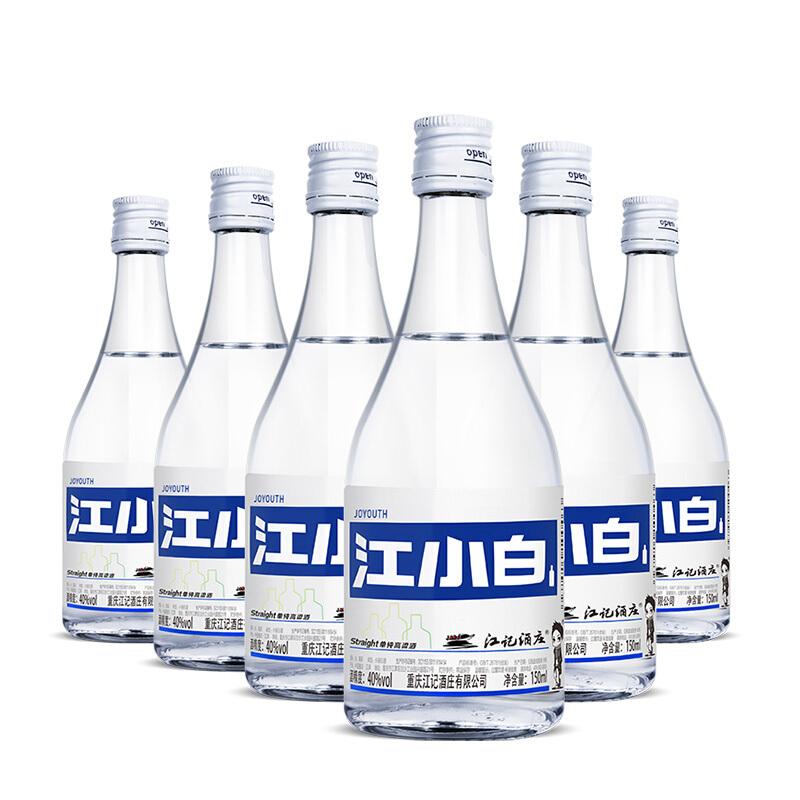 江小白 小瓶酒 清香型白酒 40度 150ml*6瓶 整箱装 口粮酒 45元（需用券）