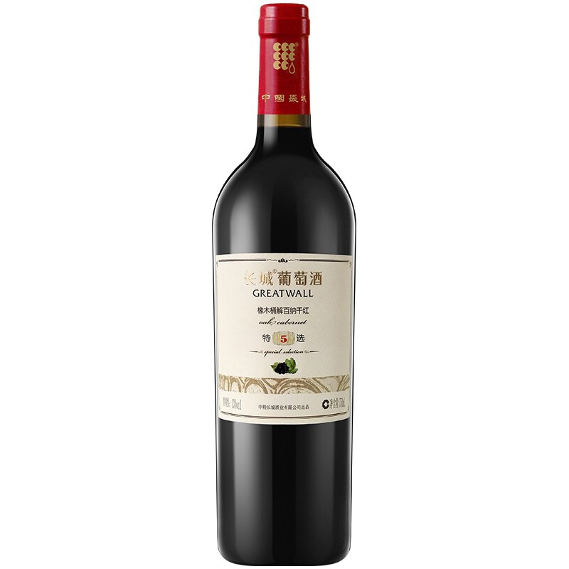 GREATWALL 特选5 橡木桶解百纳 干红葡萄酒 750ml 17.66元（需用券）