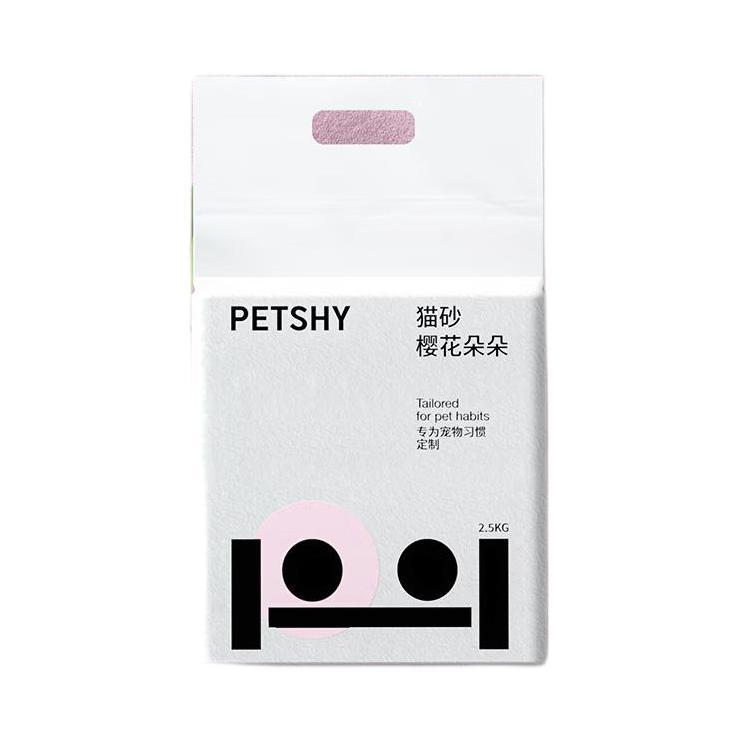 petshy 百宠千爱 白茶混合猫砂 豆腐混合猫砂强效除臭低尘混合10Kg 2.5kg*4包装 