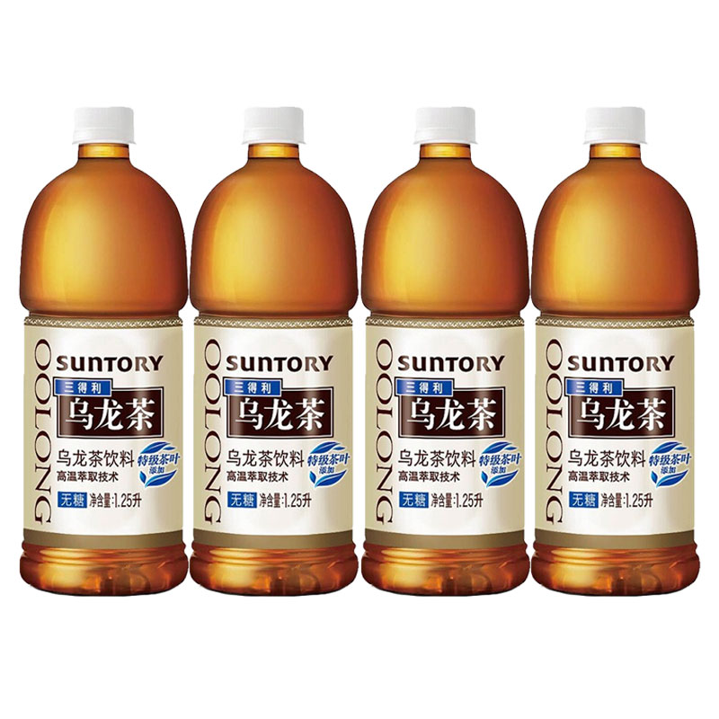 SUNTORY 三得利 乌龙茶无糖乌龙茶 1.25L*4瓶装大瓶装 茶饮料 23.7元（需用券）