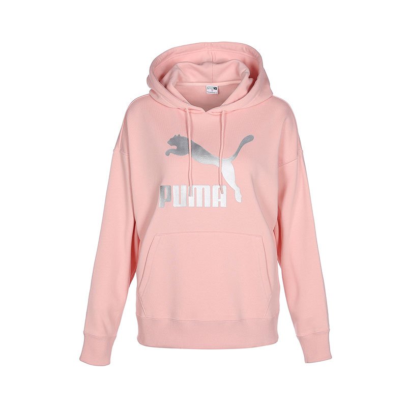 PUMA 彪马 Logo印花抽绳连帽长袖卫衣 女款 粉色 535337-66 169元（需用券）