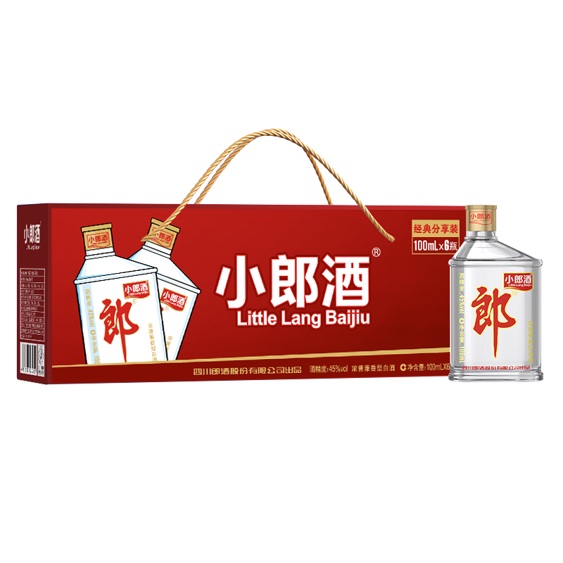 88VIP：LANGJIU 郎酒 经典小郎酒45度100ml*6瓶兼香型白酒礼盒新老包装随机发货 1