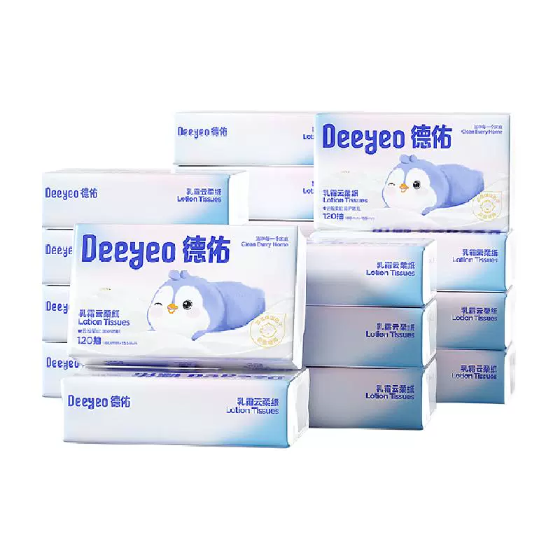 Deeyeo 德佑 云柔巾保湿乳霜纸巾120抽18包 ￥54.23