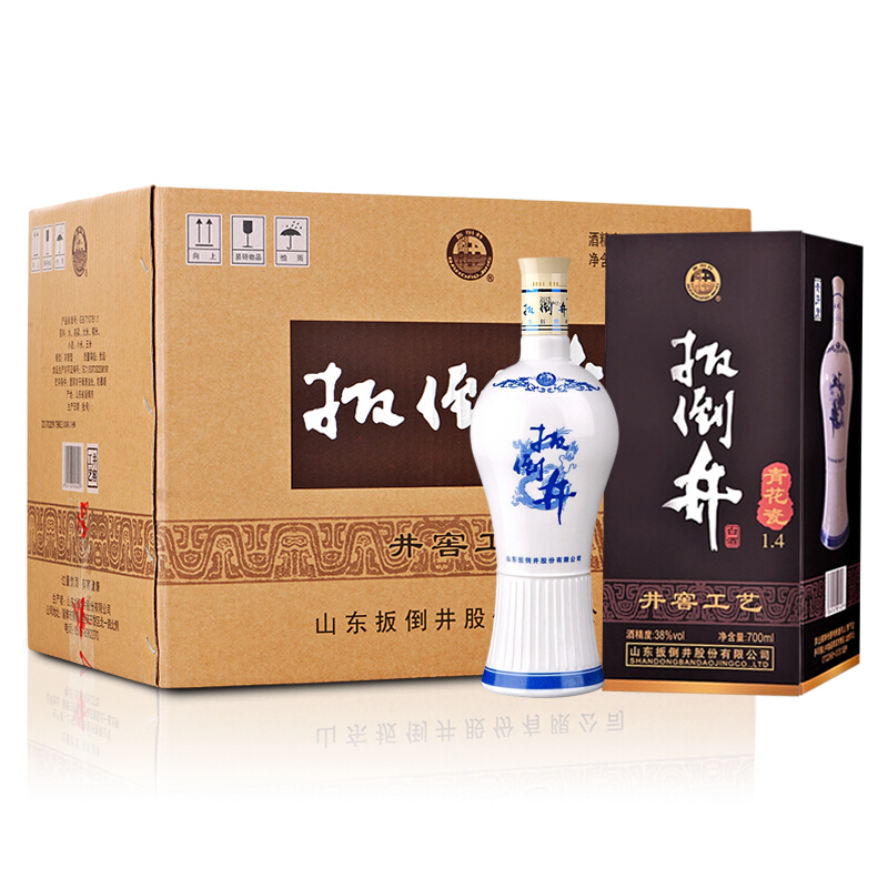 扳倒井 青花瓷 浓香型白酒 38度700ml*6瓶整箱装 配礼品袋 112.15元（需用券）