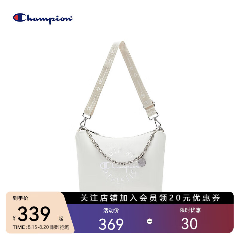 Champion 美国冠军2024新款单肩包女时尚帆布包单肩包 米白 MIC 219元（需用券）