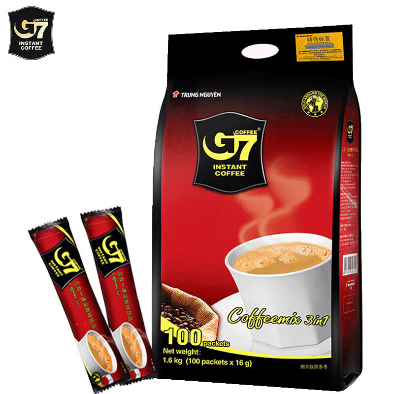 G7 COFFEE G7咖啡100条 咖啡原味1600g袋装 16g 69.9元（需用券）