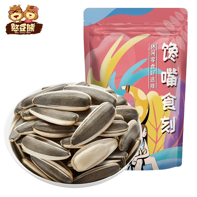 憨豆熊 原味瓜子500g/袋 坚果炒货葵花籽办公室休闲零食大包装 10.83元