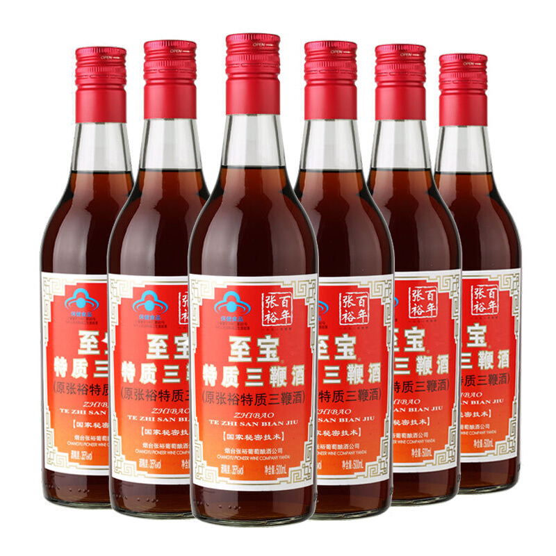 CHANGYU 张裕 至宝 特质三鞭酒 35度 500ml*6瓶 整箱装 166.43元