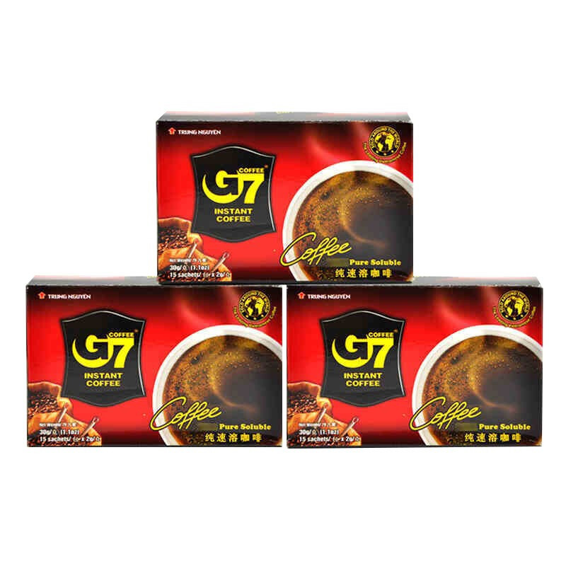 G7 COFFEE G7 中原美式速溶黑咖啡0蔗糖0脂30g*3盒 26.75元（需用券）