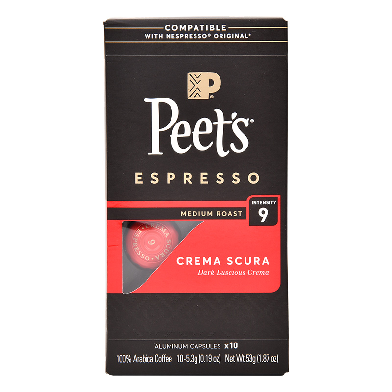 Peet's COFFEE 皮爷咖啡 Peets皮爷法国原装进口胶囊咖啡nespresso醇黑奶香9号5.3g*10