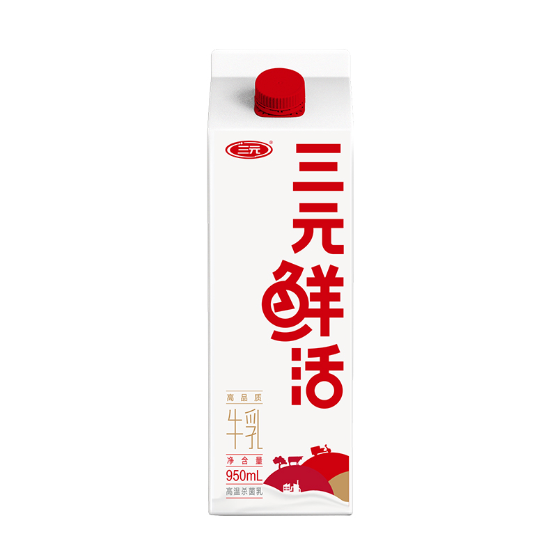 SANYUAN 三元 鲜活牛乳 950ml 7.88元（需买4件，需用券）