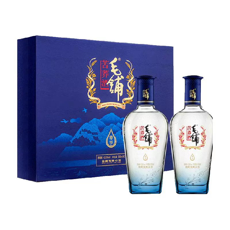 88VIP！MAO PU 毛铺 苦荞酒 尊享 42.8%vol 白酒 500ml*2瓶 ￥215.6