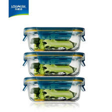 有券的上：LOVWISH 乐唯诗 高硼硅玻璃饭盒 微波炉专用 400ml*3个 16.9元包邮（